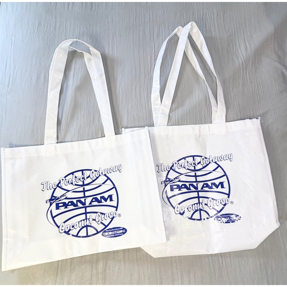 Vintage Pan Am airlines Reusable Tote Bags coconut grove Florida